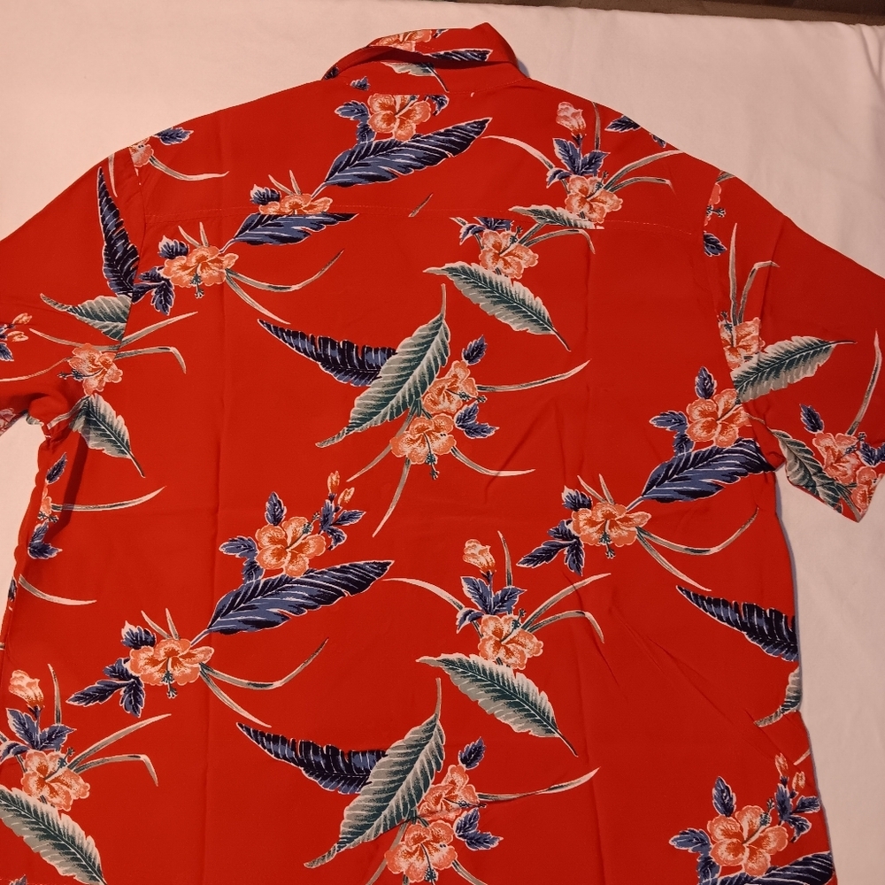 Tommy Bahama Red and Blue Casual Button Down Shirt - Picture 6 of 9
